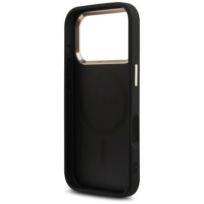 7. Guess 4G Triangle Logo MagSafe Case for iPhone 17 Pro / 18 Pro - Black and Gold