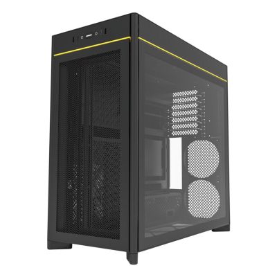 3. Montech HS01 PC Case, Midi-Tower, ATX, aRGB, Tempered Glass