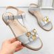 13. Comfortable sandals with zircons S.Barski W OLI261B, silver