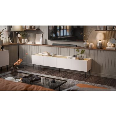 3. FELLINI TV cabinet 200x40x52 cashmere + oiled oak top