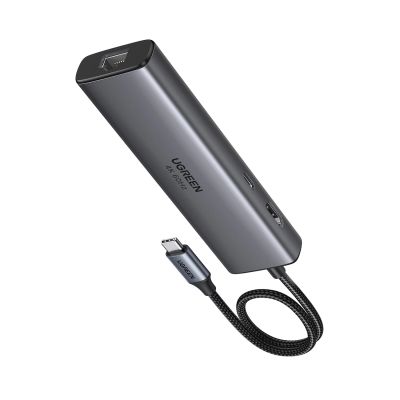 Ugreen USB-C 6-in-1 HDMI USB-C USB-A Ethernet Hub - Gray