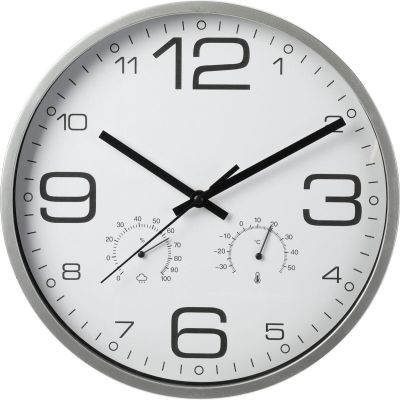 WALL CLOCK 30CM WITH THERMOMETER WHITE