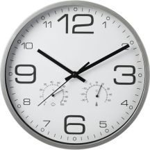 WALL CLOCK 30CM WITH THERMOMETER WHITE