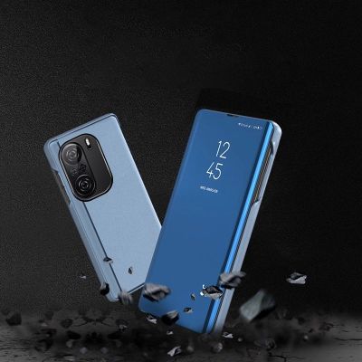 9. Clear View Case cover for Xiaomi Redmi K40 Pro+ / K40 Pro / K40 / Poco F3 blue