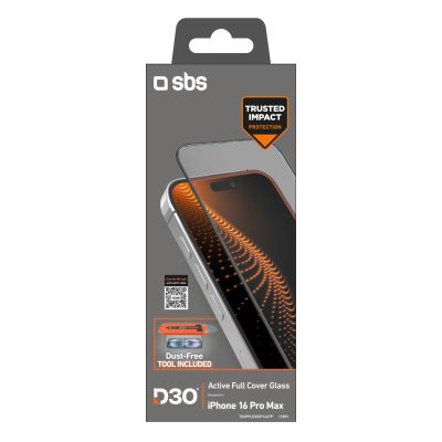 2. SBS tempered glass with D3O technology with applicator for iPhone 16 Pro Max