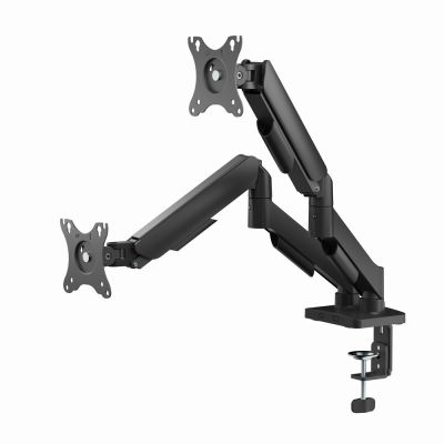 2. GEMBIRD DESK ARM FOR TWO MONITORS WITH USB PORTS (ADJUSTABLE), FROM 17" TO 32", LOAD UP TO 9 KG