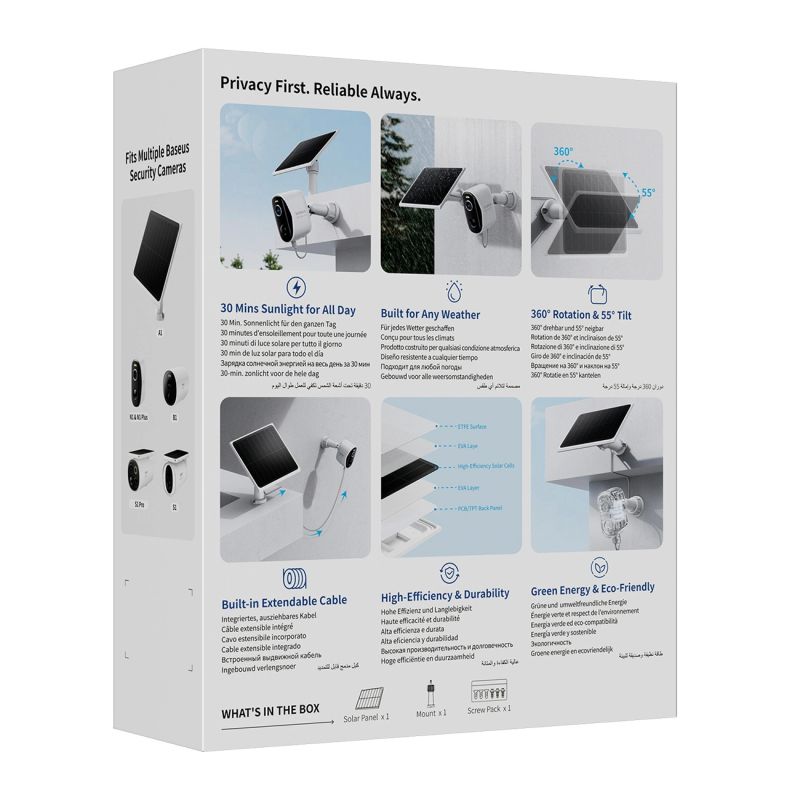 9. Baseus Security A1 Photovoltaic Panel - White