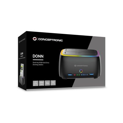 4. Conceptronic DONN36B Hard Drive Docking Station USB 3.2 Gen 1 (3.1 Gen 1) Type-C Black