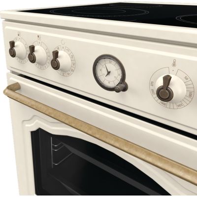 12. GORENJE GECS6B70CLI Retro electric cooker 60 cm | ExtraSteam | AirFry | FrozenBake | cream