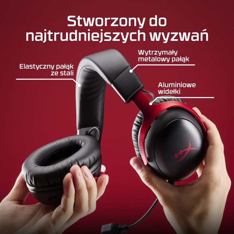 125. HyperX Cloud III Wireless – Wireless Gaming Headset (Black and Red)