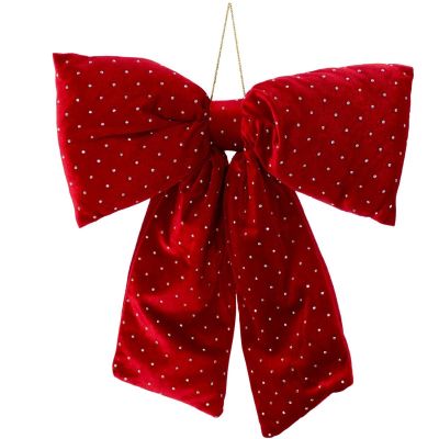 11. RED DECORATIVE BOW 39x50CM MICA