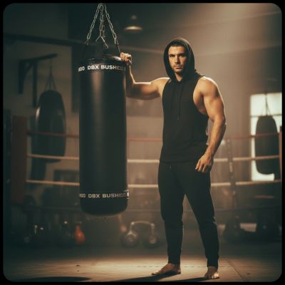 2. PREMIUM Punching Bag - SBRX Black - Empty - 130cm | DBX Bushido