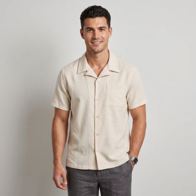 2. Beach Shirt BOSS Vida_Shirt AVORIO (50540154-131)