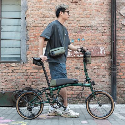 5. Rockbros DB005 Top Tube Bike Bag 0.9L - Black and Green