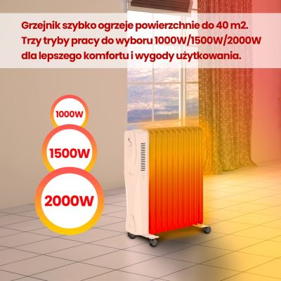 14. Extralink NY-25W1 2500W electric oil radiator, 11 fins