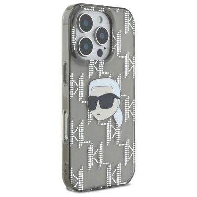 4. Karl Lagerfeld IML Karl Head Electroplated iPhone 16 Pro Case - Black