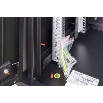 4. Digitus Unique 19" 20U wall-mounted network cabinet 600x450, glass door, black, undivided, assembled, 100kg