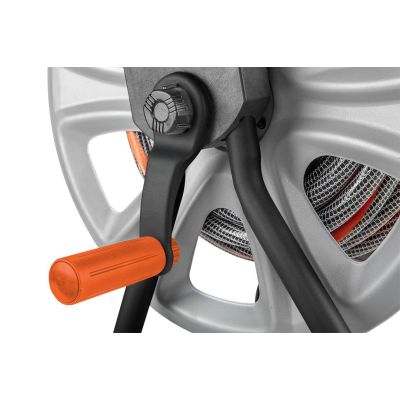 4. Garden hose cart, metal, up to 60 m of 1/2" hose, with hose guide