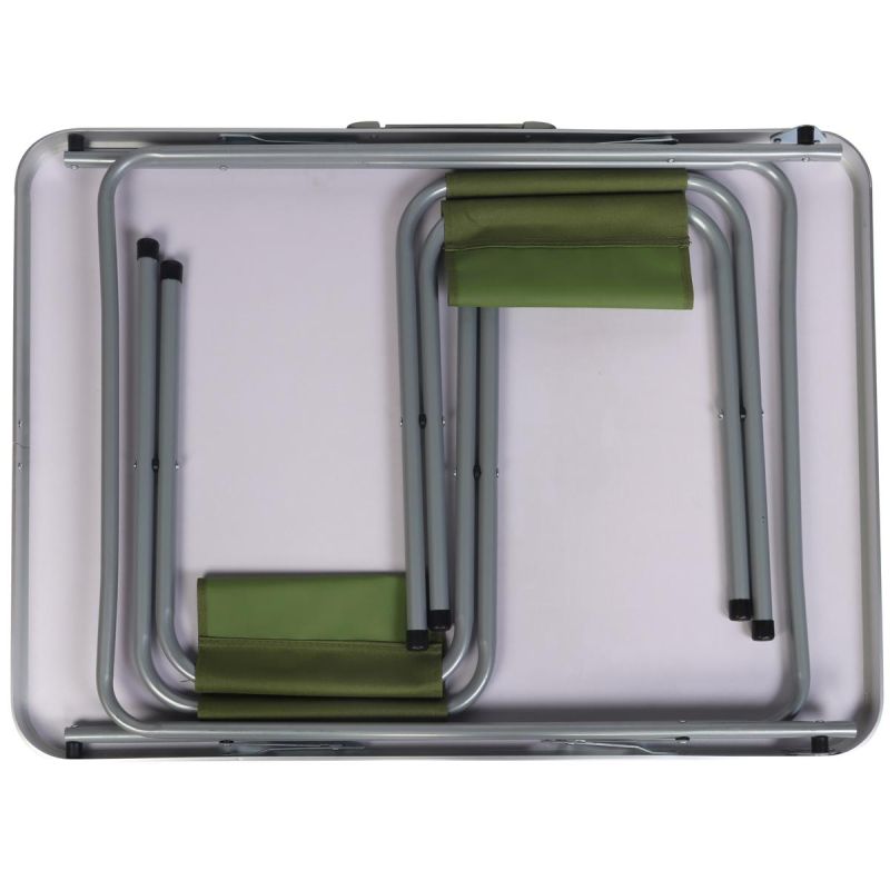 8. FOLDABLE CAMPING TABLE 80X60X70CM AND 2 CHAIRS GREEN