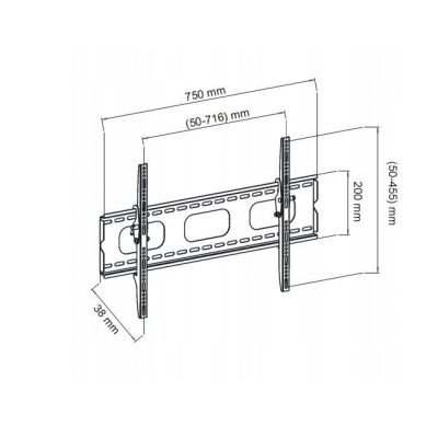 2. TV wall mount ART AR-18 32"-70" 60kg
