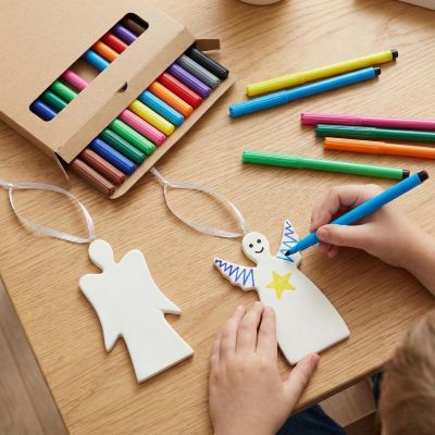 7. SET OF TWO DIY ANGEL PENDANTS 5x0.5x10.5CM