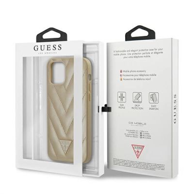 7. Guess GUHCP12SPUVQTMLBE iPhone 12 mini 5.4" gold/gold hardcase V-Quilted Collection