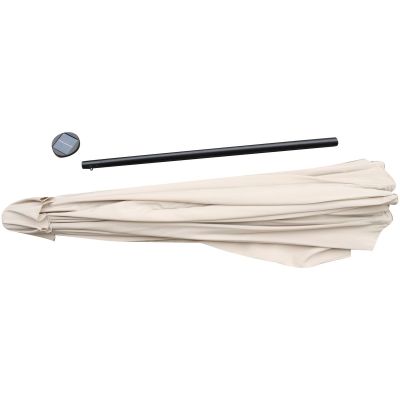 28. GARDEN UMBRELLA WITH LED LIGHTING 300 CM BEIGE