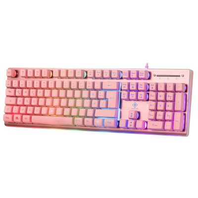 8. Deltaco Gaming GAM-021-RGB-P-DE USB Keyboard QWERTZ German Pink