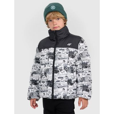 Boy's down jacket with synthetic filling 4F 4FJRAW25TDJAM0749-10A