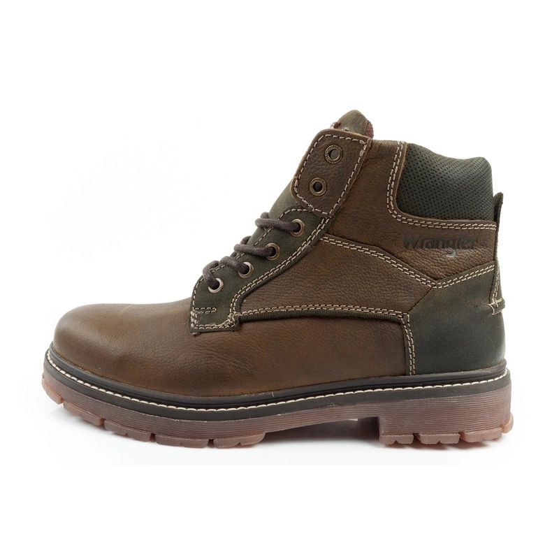 2. Wrangler Allan Mid men's boots Chelsea boots elegant leather green brown