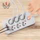 10. MACLEAN POWER STRIP, EXTENSION CORD 6 OUTLETS + 4XUSB, 110-240V AC 50/60HZ, 2.1A MAX 2500W, 1.5M, WHITE MCE389W