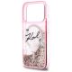 6. Karl Lagerfeld Liquid Glitter Karl Script Logo MagSafe Case for iPhone 17 Pro Max - Pink