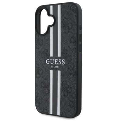 6. Guess 4G Printed Stripes MagSafe case for iPhone 16 - black