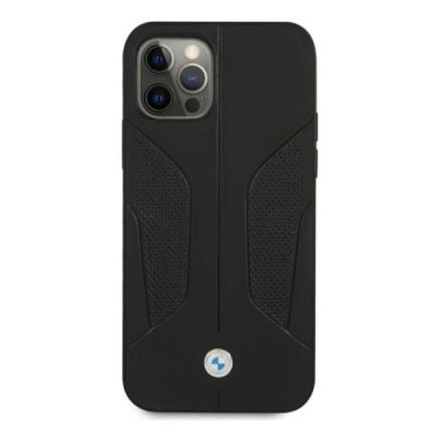 3. BMW Leather Perforated Sides Case for iPhone 12 Pro Max - Black