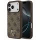 Guess Leather 4G Triangle Strass MagSafe Case for iPhone 18 Pro / 17 Pro - Brown