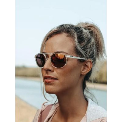 4. Julbo Meta Sunglasses - Clear Shiny Crystal / Dark Blue | Polarized 3+