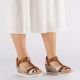 6. Rieker 61995-81 brown women's wedge sandals