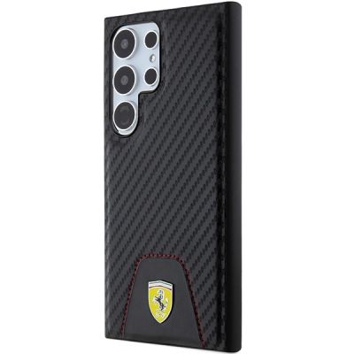2. Ferrari Carbon Stitched Bottom case for Samsung Galaxy S24 Ultra - black