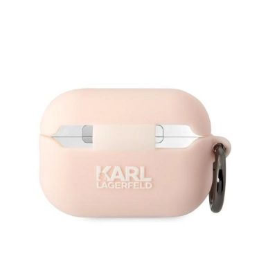 2. Karl Lagerfeld KLAP2RUNIKP AirPods Pro 2 cover pink/pink Silicone Karl Head 3D