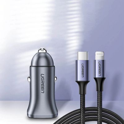 9. Ugreen CD130 USB-A / USB-C 30W Car Charger - Gray