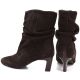 5. Women’s leather ankle boots with ruched shaft, chocolate brown Potocki JE19496