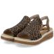 11. Women's beige leopard print platform sandals Rieker 62741-90