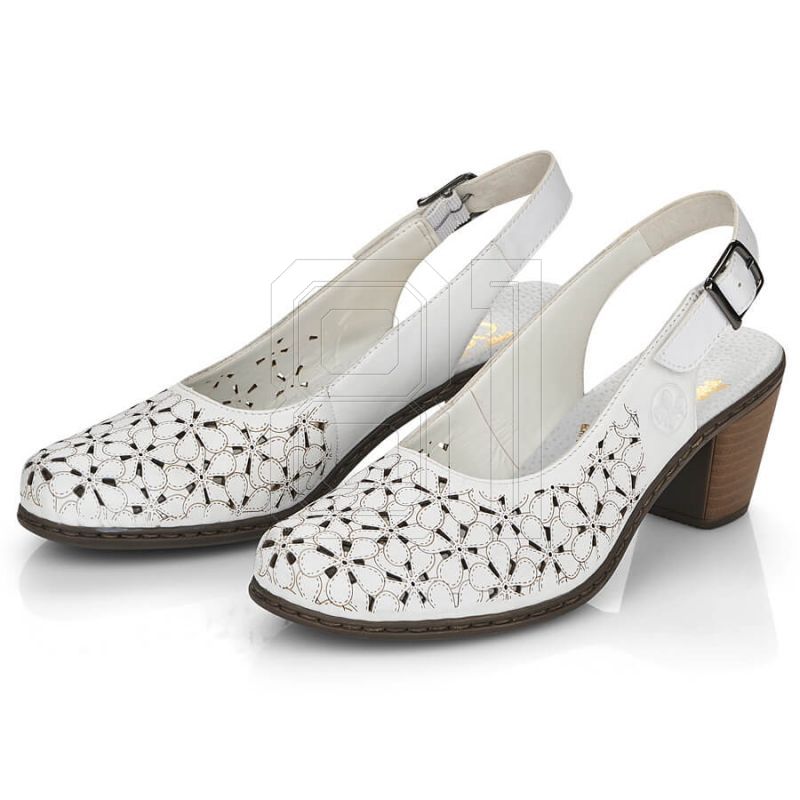 8. Leather openwork sandals Rieker W RKR531A white