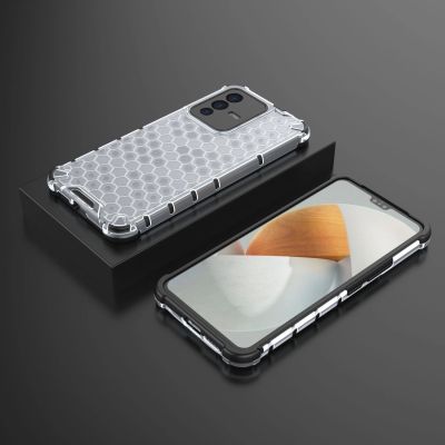 2. Honeycomb case armored cover with a gel frame for Vivo V23 5G transparent