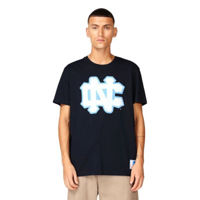 3. Mitchell & Ness NCAA University Of North Carolina Large Logo Tee M BMTRINTL1272-UNCNAVY