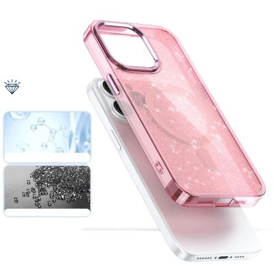 8. Glitter Case MagSafe for iPhone 16 Pro - pink with glitter