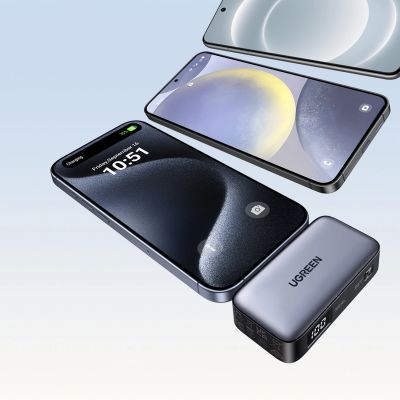 16. Ugreen PB503 5000mAh powerbank with USB-C port and integrated USB-C connector - gray