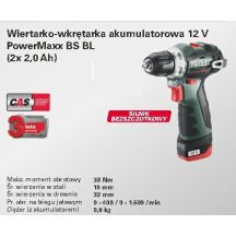 METABO DRILL-SCREW DRIVER 12V 38Nm 2x2.0Ah BS BL 12