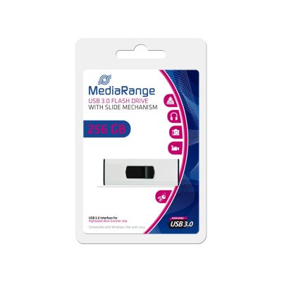 2. MediaRange MR919 USB Flash Drive 256GB USB Type-A 3.2 Gen 1 (3.1 Gen 1) Black, Silver