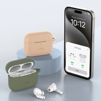 4. Tech-Protect Silicone Hook Case for Apple AirPods Pro 1 / 2 - Beige